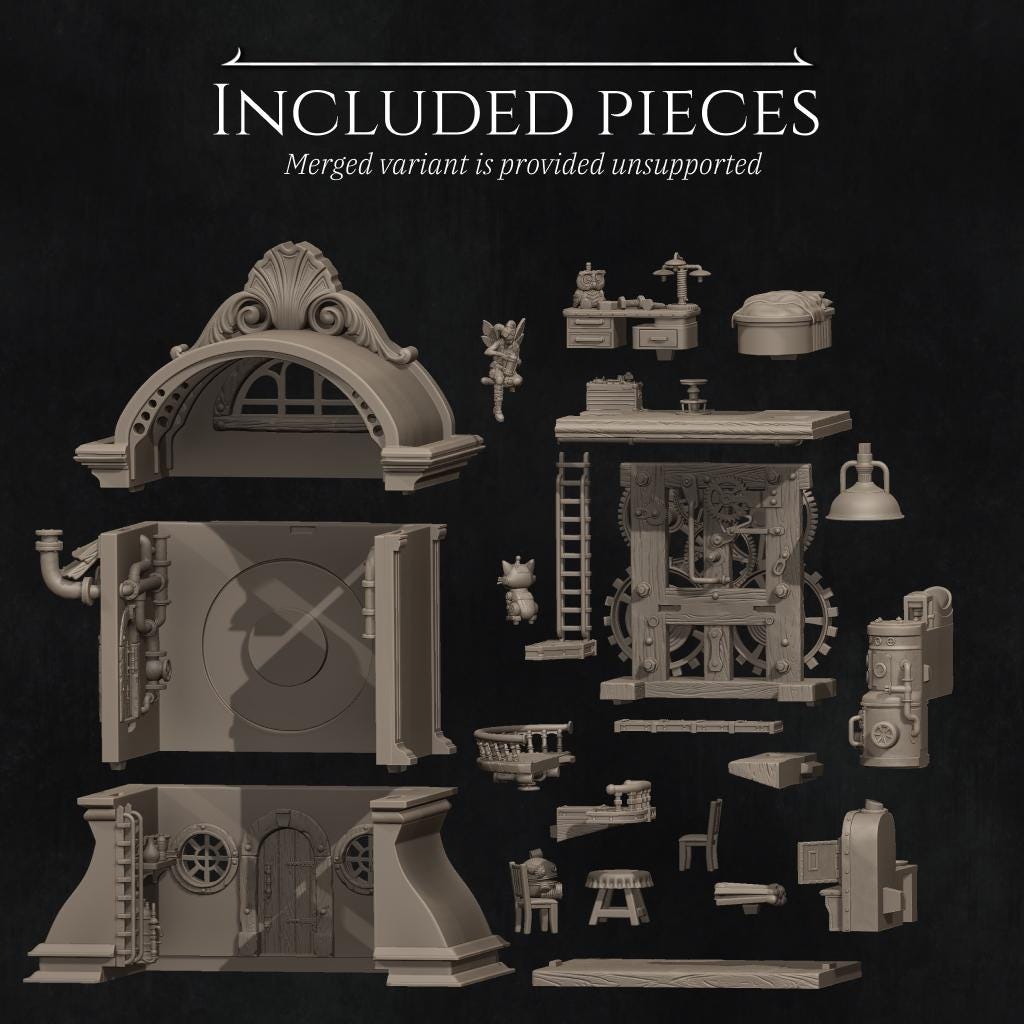 Tinkerer Fairy Diorama Miniature | Tabletop RPG Miniature | Nerikson | Roleplaying 3D Printed Fantasy Mini - 3DPrintDen