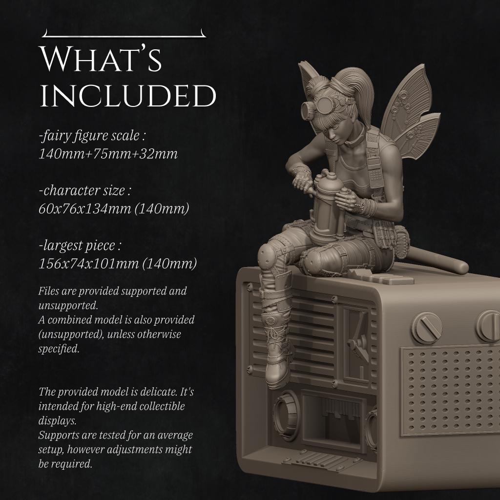 Tinkerer Fairy Miniature | Tabletop RPG Miniature | Nerikson | Roleplaying 3D Printed Fantasy Mini - 3DPrintDen