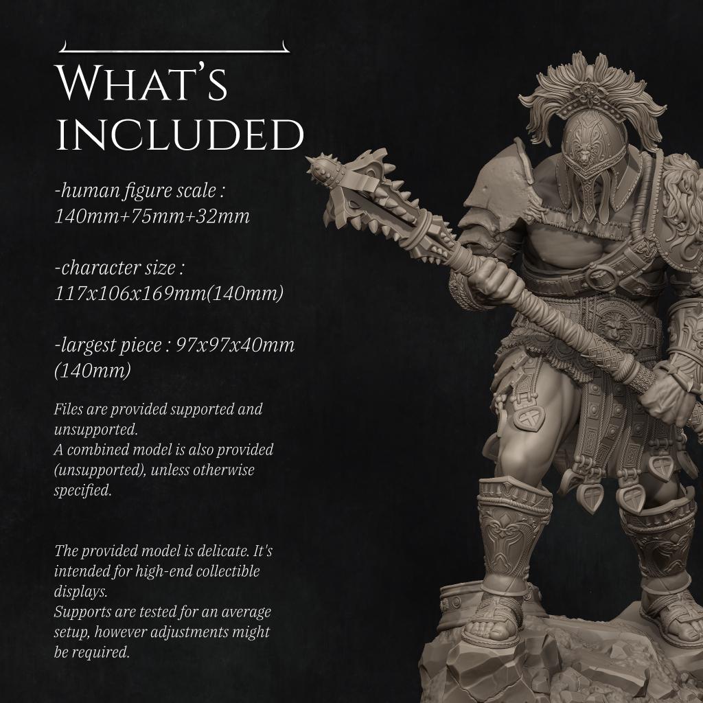 Gladiator Miniature | Tabletop RPG Miniature | Nerikson | Roleplaying 3D Printed Fantasy Mini - 3DPrintDen