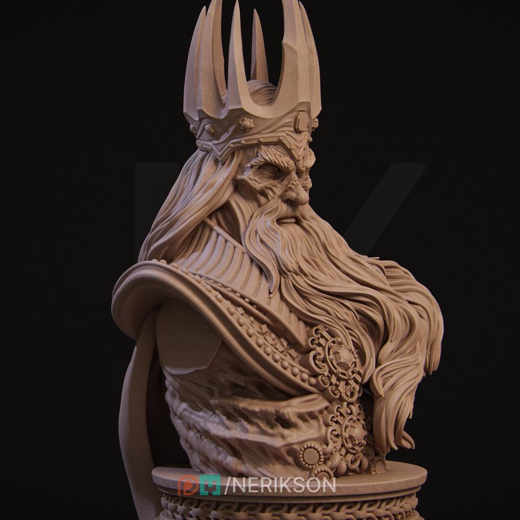 Sorcerer Bust, Koschei | Tabletop RPG Miniature | Nerikson | Roleplaying 3D Printed Fantasy Mini - 3DPrintDen