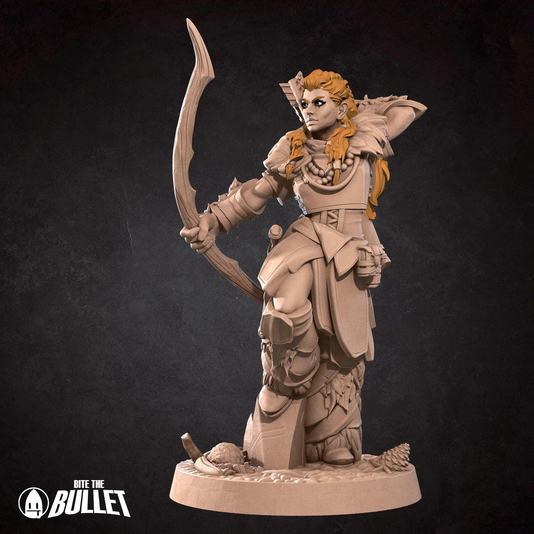 Female Flame-Hair Ranger Miniature | Tabletop RPG Miniature | Bite the Bullet | Roleplaying 3D Printed Fantasy Mini - 3DPrintDen
