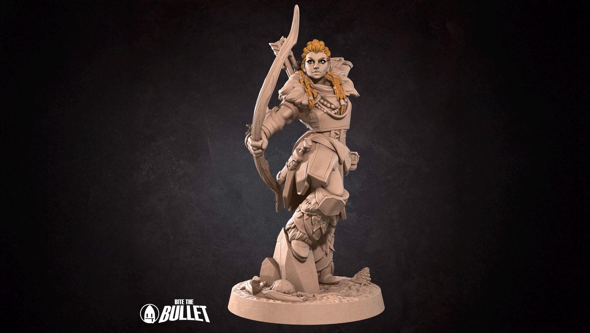 Female Flame-Hair Ranger Miniature | Tabletop RPG Miniature | Bite the Bullet | Roleplaying 3D Printed Fantasy Mini - 3DPrintDen