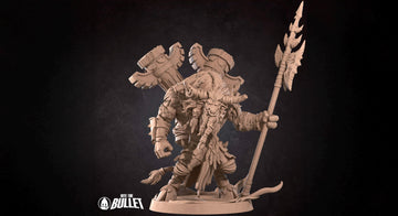 Chosen Chieftain Miniature, Tauren | Tabletop RPG Miniature | Bite the Bullet | Roleplaying 3D Printed Fantasy Mini - 3DPrintDen