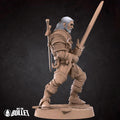 White Wolf Knight Miniature | Tabletop RPG Miniature | Bite the Bullet | Roleplaying 3D Printed Fantasy Mini - 3DPrintDen