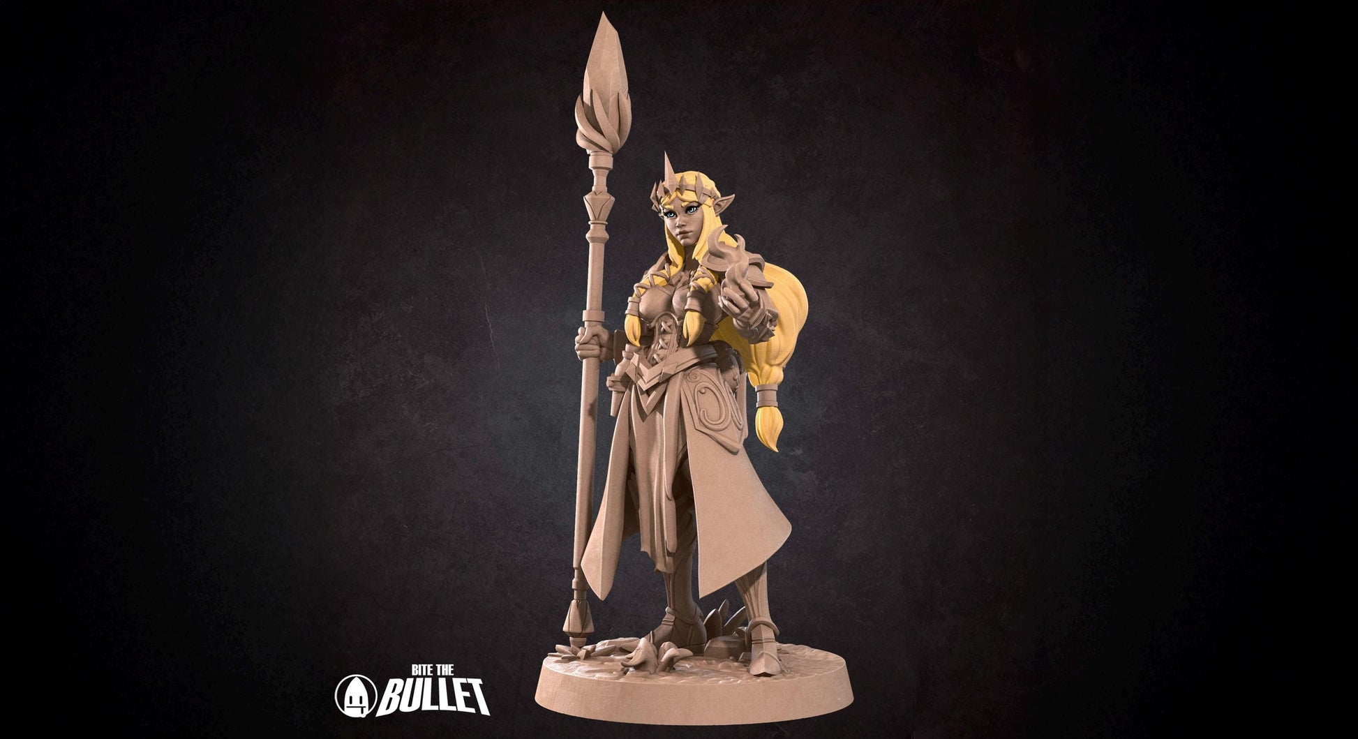 Elven Princess Miniature, Zeruda | Tabletop RPG Miniature | Bite the Bullet | Roleplaying 3D Printed Fantasy Mini - 3DPrintDen