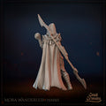 Female Desert Rogue Miniature, Mora Wanderless | Tabletop RPG Miniature | Great Grimoire | Roleplaying 3D Printed Fantasy Mini - 3DPrintDen