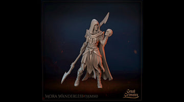 Female Desert Rogue Miniature, Mora Wanderless | Tabletop RPG Miniature | Great Grimoire | Roleplaying 3D Printed Fantasy Mini - 3DPrintDen
