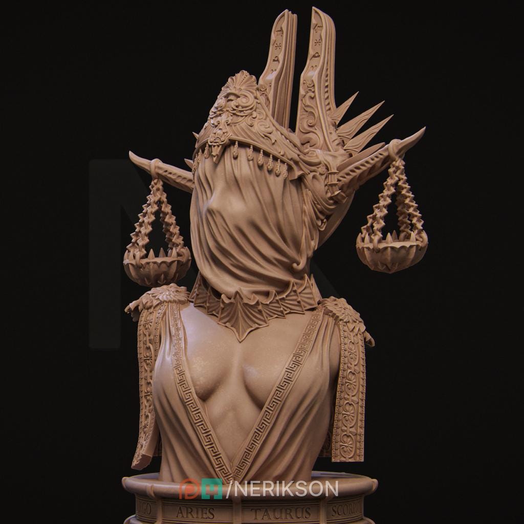 Moirai Bust, Atropos | Tabletop RPG Miniature | Nerikson | Roleplaying 3D Printed Fantasy Mini - 3DPrintDen
