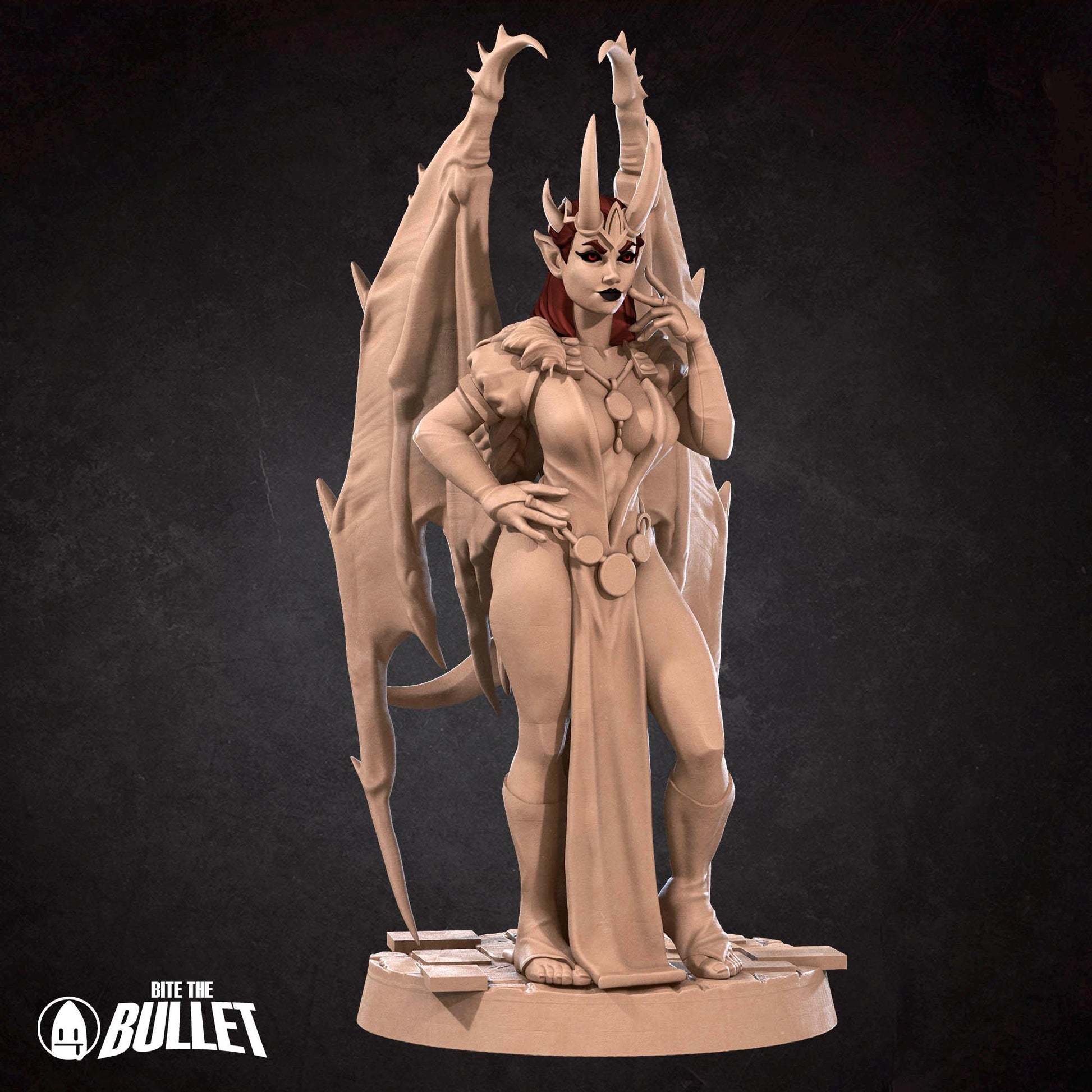 Cambion Sorceress Miniature, Meliora | Tabletop RPG Miniature | Bite the Bullet | Roleplaying 3D Printed Fantasy Mini - 3DPrintDen