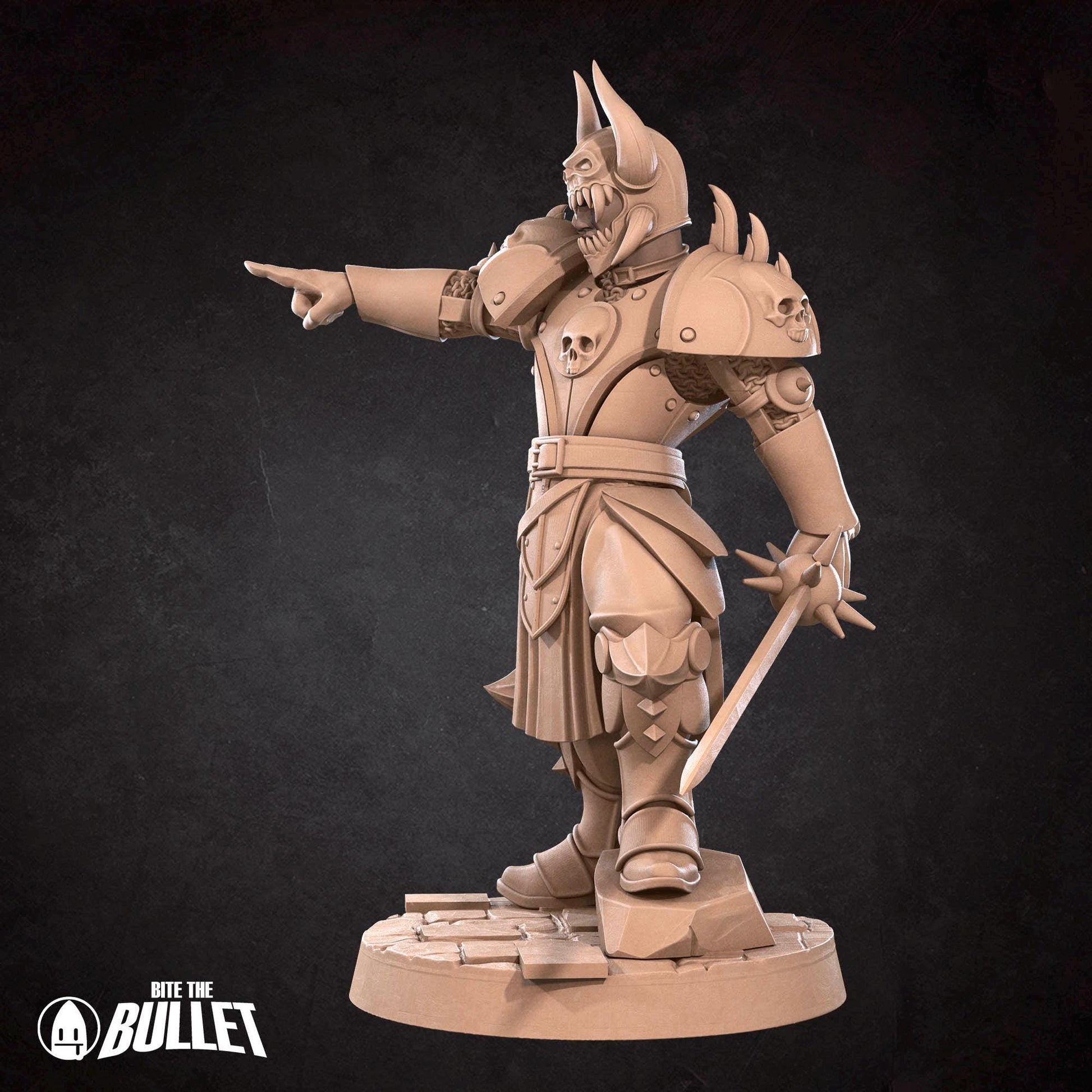 Deathbringer Fighter Miniature | Tabletop RPG Miniature | Bite the Bullet | Roleplaying 3D Printed Fantasy Mini - 3DPrintDen