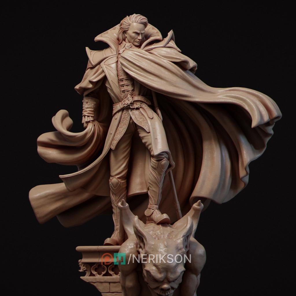 Vampire Lord Miniature, Morvain | Tabletop RPG Miniature | Nerikson | Roleplaying 3D Printed Fantasy Mini - 3DPrintDen