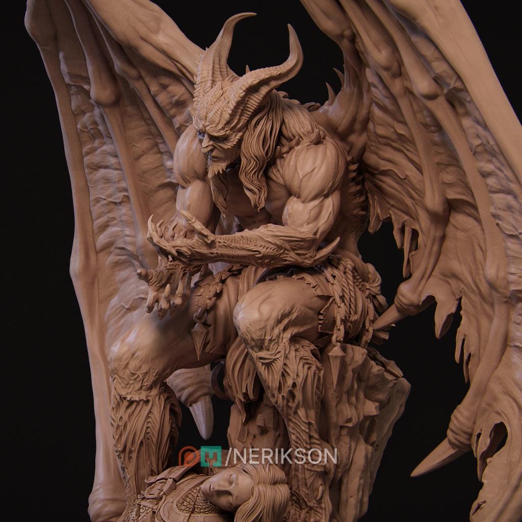 What Have I Become Diorama Miniature, Halric & Revna | Tabletop RPG Miniature | Nerikson | Roleplaying 3D Printed Fantasy Mini - 3DPrintDen