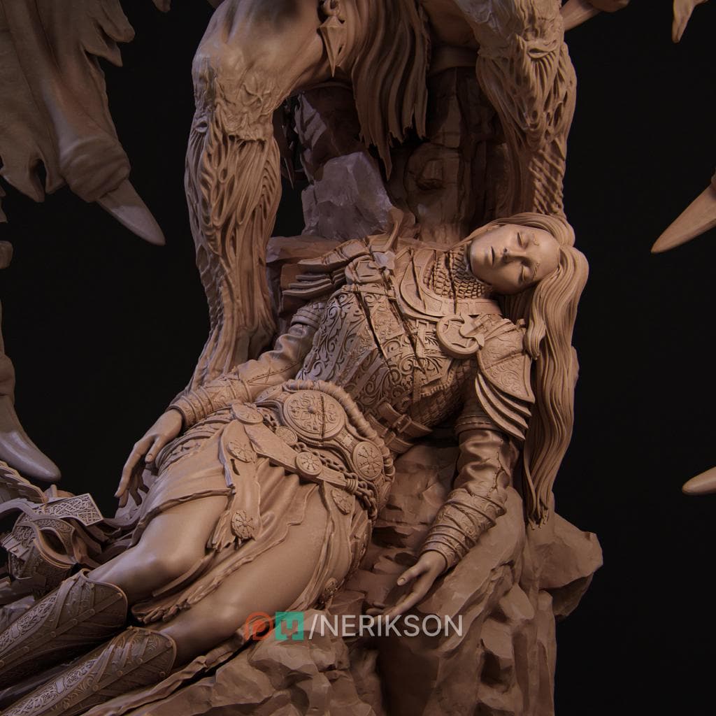 What Have I Become Diorama Miniature, Halric & Revna | Tabletop RPG Miniature | Nerikson | Roleplaying 3D Printed Fantasy Mini - 3DPrintDen