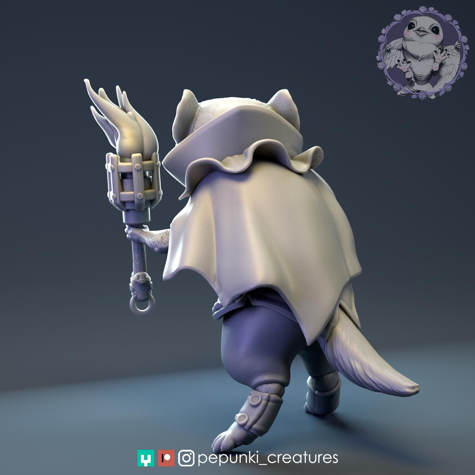 Tasmanian Devil Vampire Miniature | Tabletop RPG Miniature | Pepunki Creatures | Roleplaying 3D Printed Fantasy Mini - 3DPrintDen