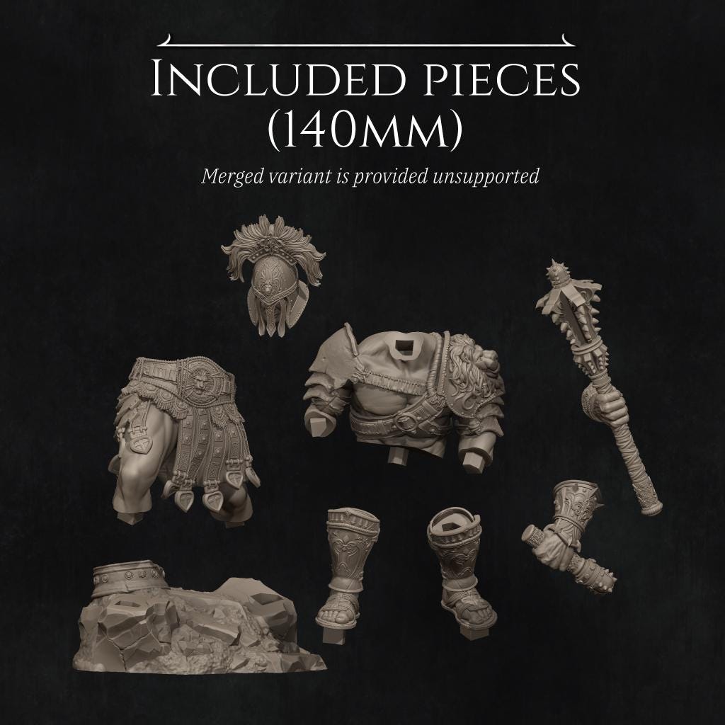Gladiator SkullCrusher Miniature | Tabletop RPG Miniature | Nerikson | Roleplaying 3D Printed Fantasy Mini - 3DPrintDen