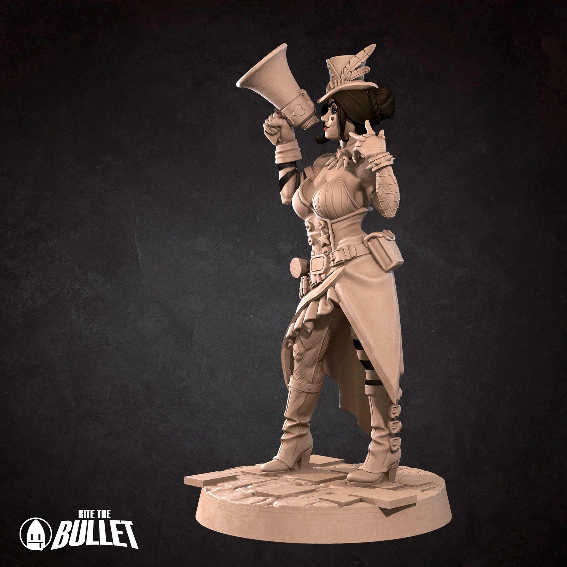 Female Mad Hostess Miniature, Roxy | Tabletop RPG Miniature | Bite the Bullet | Roleplaying 3D Printed Fantasy Mini - 3DPrintDen
