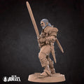 White Wolf Knight Miniature | Tabletop RPG Miniature | Bite the Bullet | Roleplaying 3D Printed Fantasy Mini - 3DPrintDen