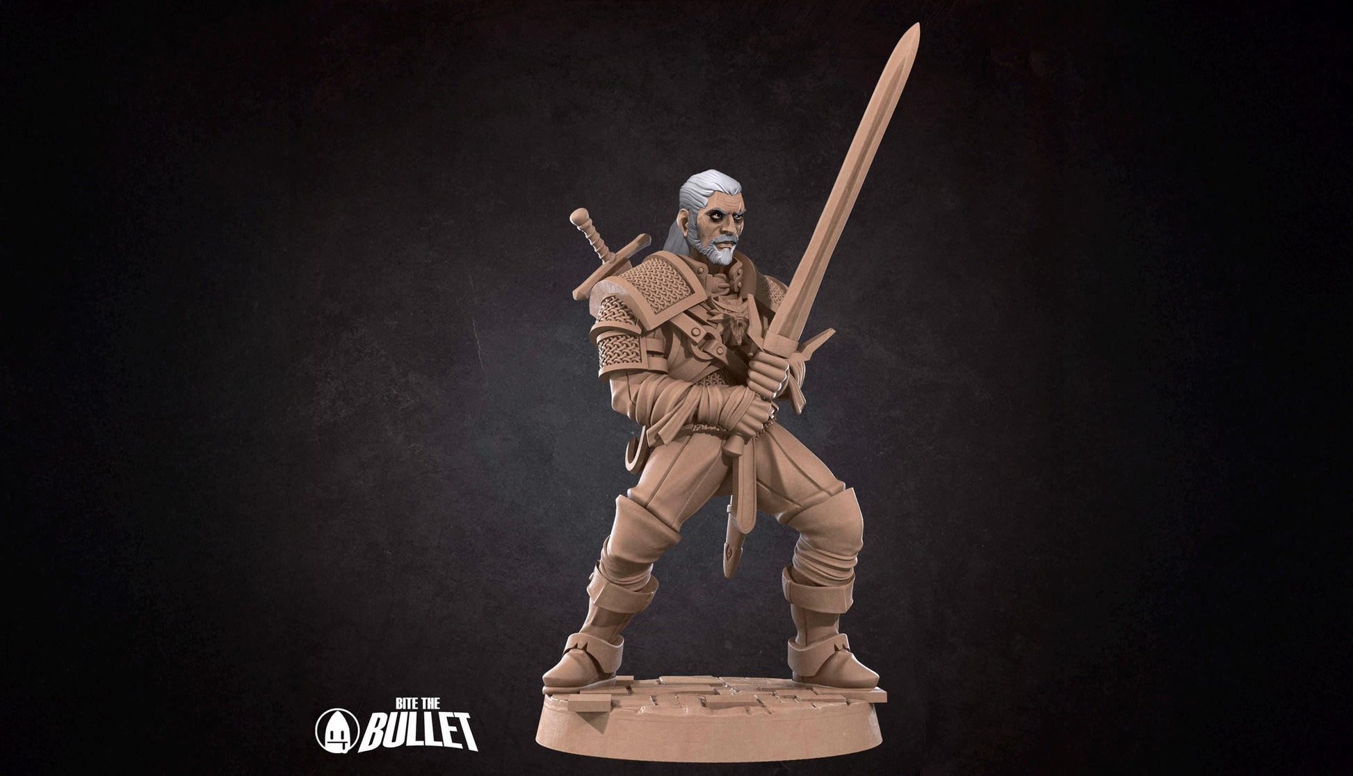 White Wolf Knight Miniature | Tabletop RPG Miniature | Bite the Bullet | Roleplaying 3D Printed Fantasy Mini - 3DPrintDen