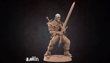 White Wolf Knight Miniature | Tabletop RPG Miniature | Bite the Bullet | Roleplaying 3D Printed Fantasy Mini - 3DPrintDen