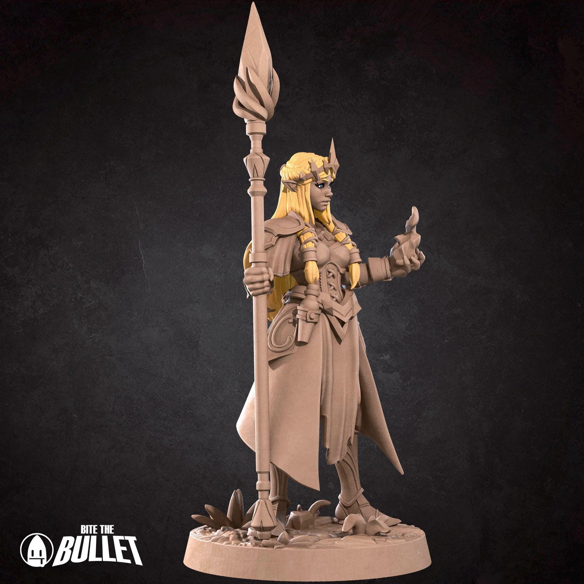 Elven Princess Miniature, Zeruda | Tabletop RPG Miniature | Bite the Bullet | Roleplaying 3D Printed Fantasy Mini - 3DPrintDen