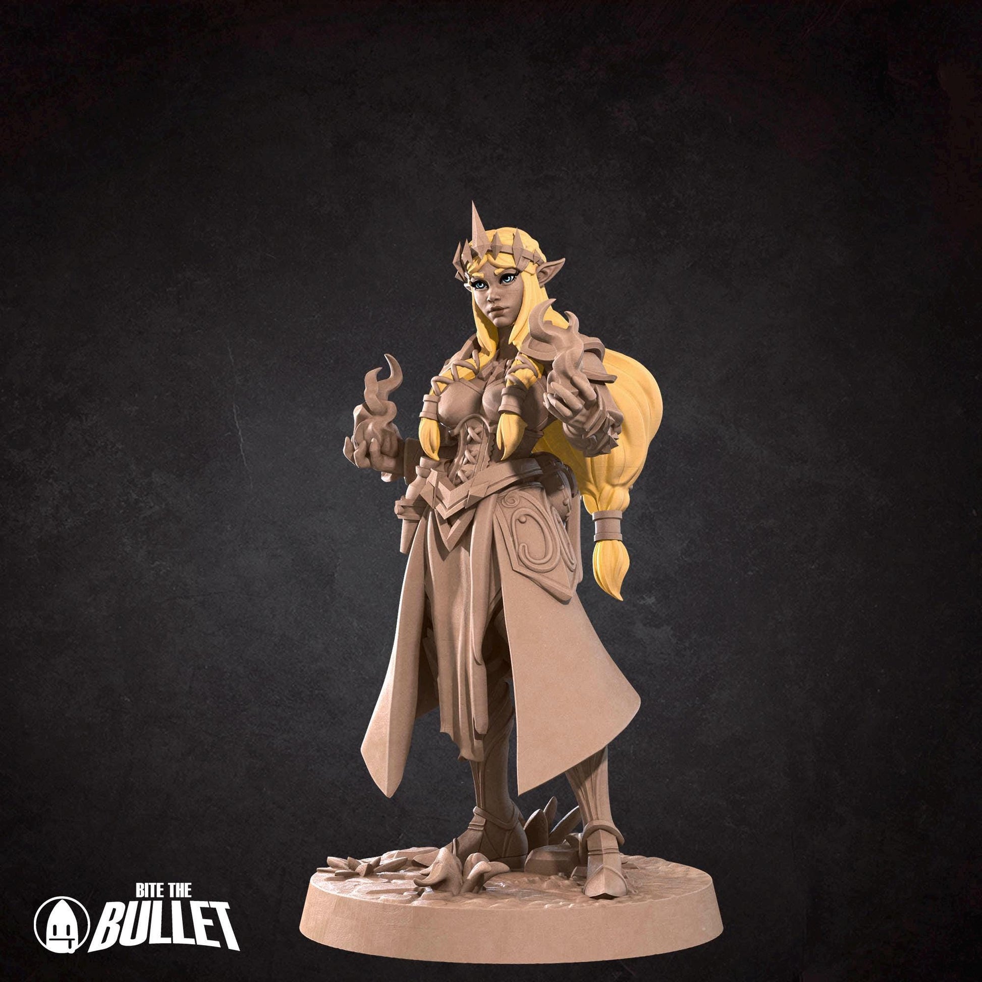 Elven Princess Miniature, Zeruda | Tabletop RPG Miniature | Bite the Bullet | Roleplaying 3D Printed Fantasy Mini - 3DPrintDen