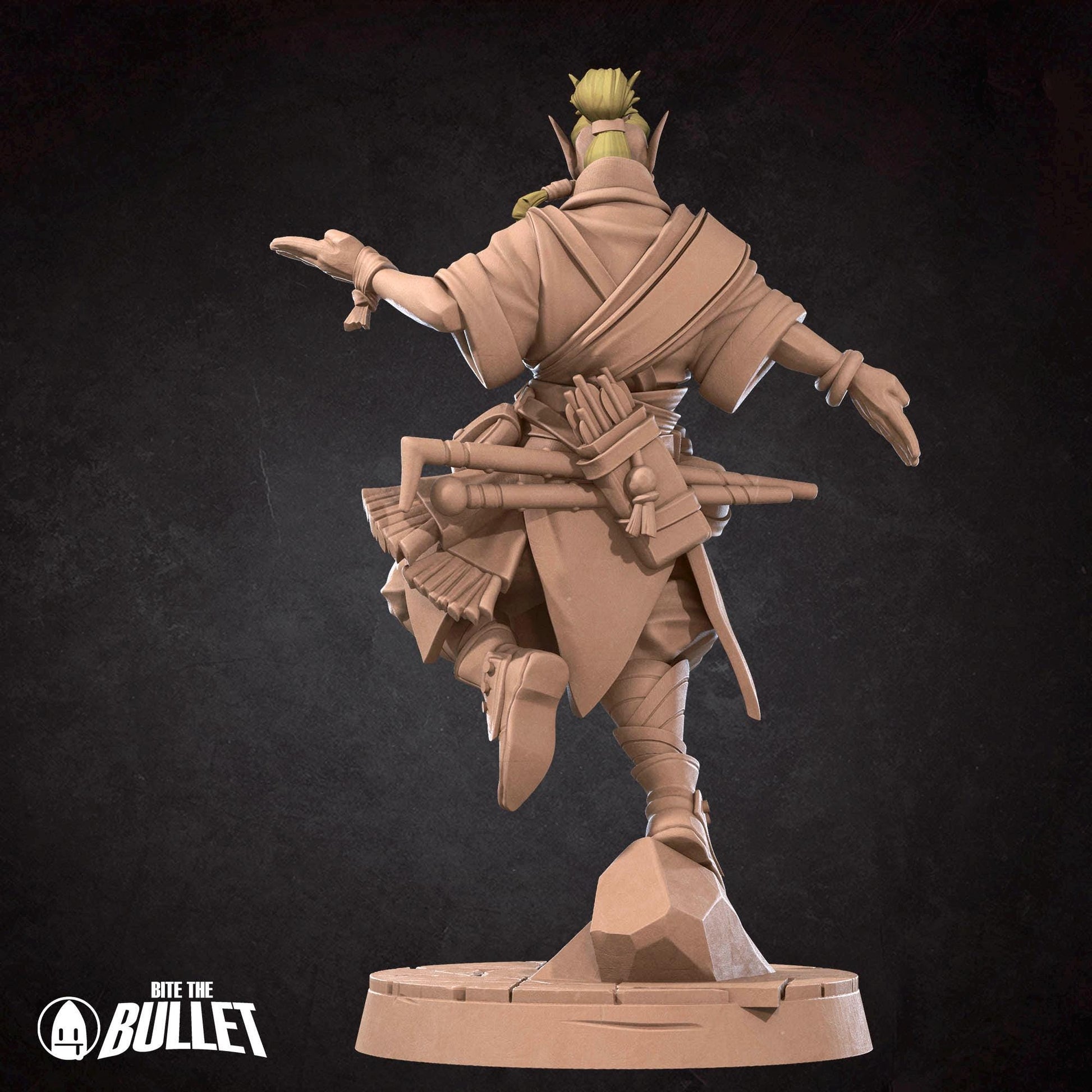 Elf Psychic Miniature | Tabletop RPG Miniature | Bite the Bullet | Roleplaying 3D Printed Fantasy Mini - 3DPrintDen