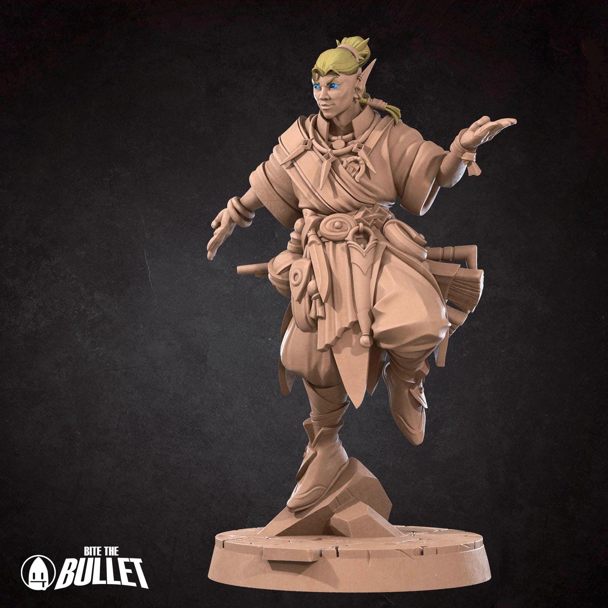 Elf Psychic Miniature | Tabletop RPG Miniature | Bite the Bullet | Roleplaying 3D Printed Fantasy Mini - 3DPrintDen