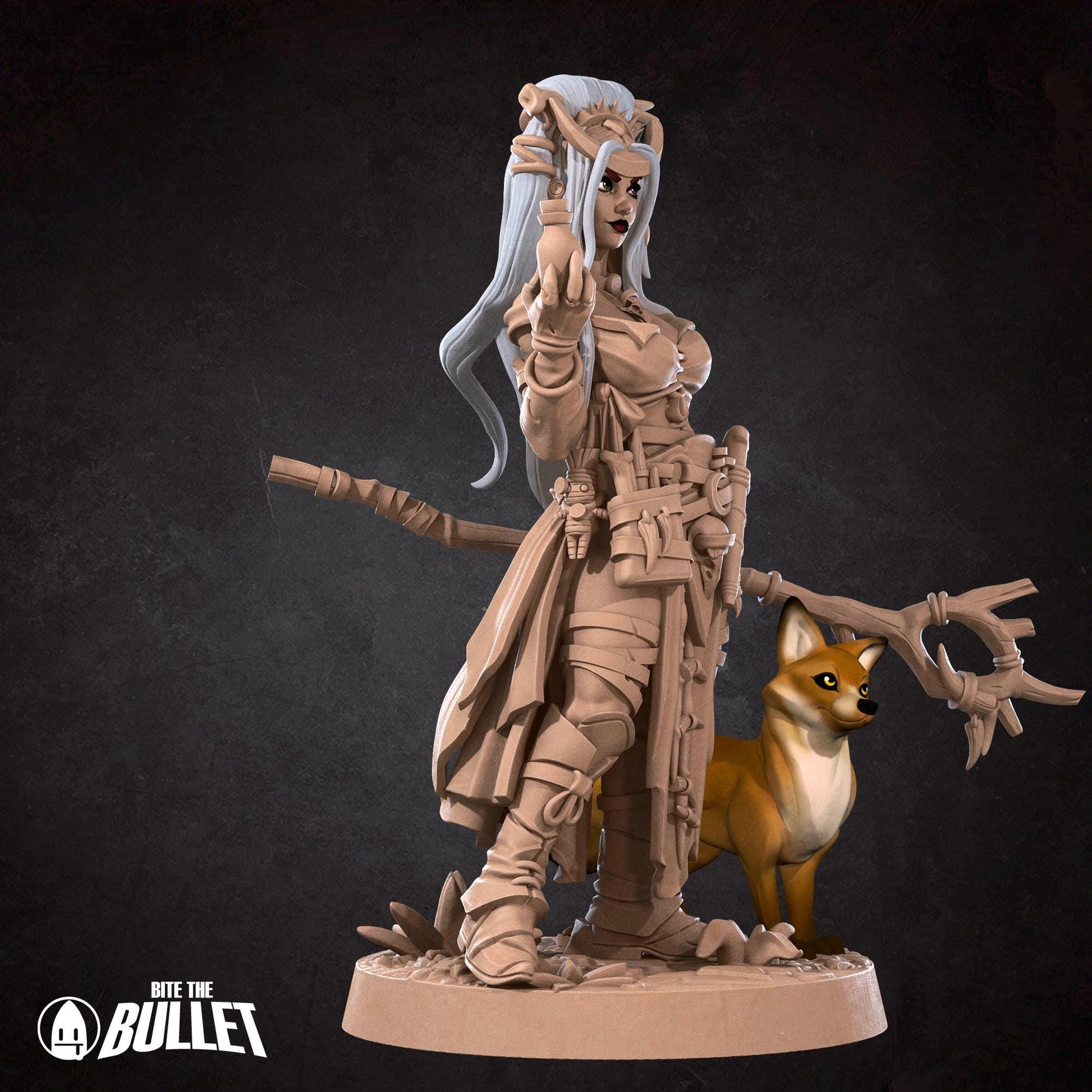 Witch Miniature | Tabletop RPG Miniature | Bite the Bullet | Roleplaying 3D Printed Fantasy Mini - 3DPrintDen