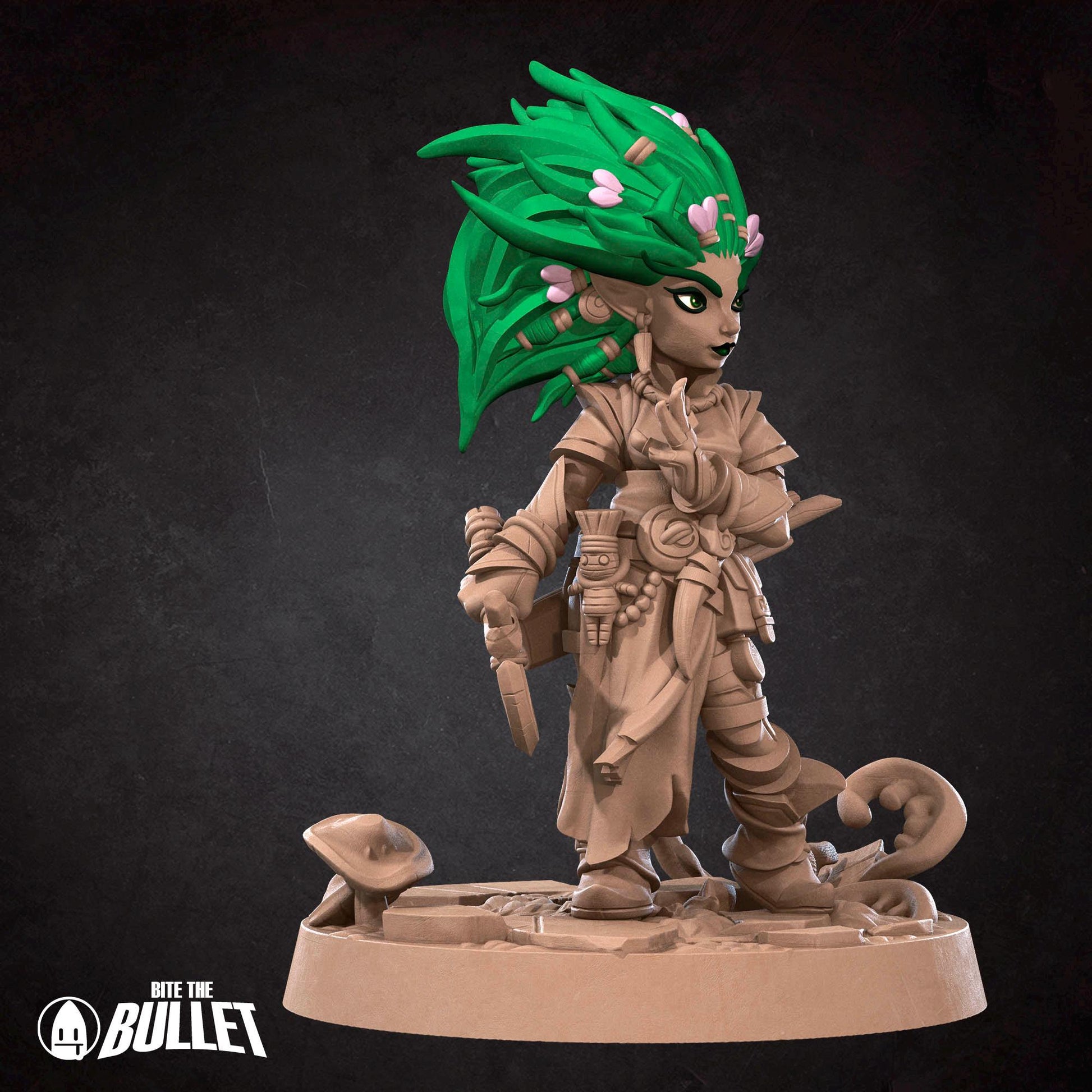 Female Gnome Druid Miniature | Tabletop RPG Miniature | Bite the Bullet | Roleplaying 3D Printed Fantasy Mini - 3DPrintDen