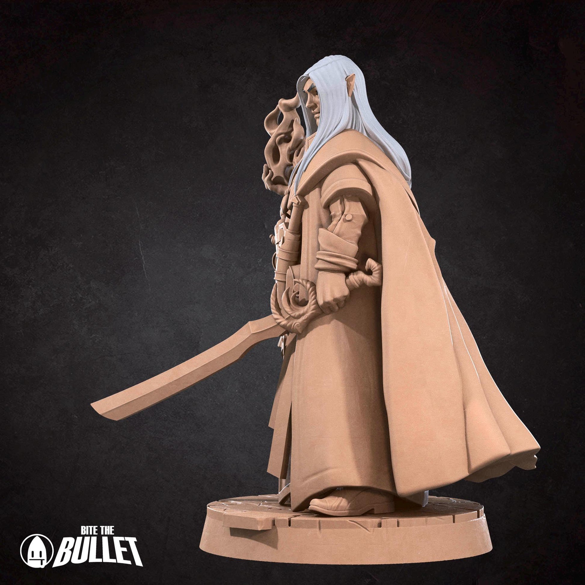 Half-Elf Magus Miniature | Tabletop RPG Miniature | Bite the Bullet | Roleplaying 3D Printed Fantasy Mini - 3DPrintDen
