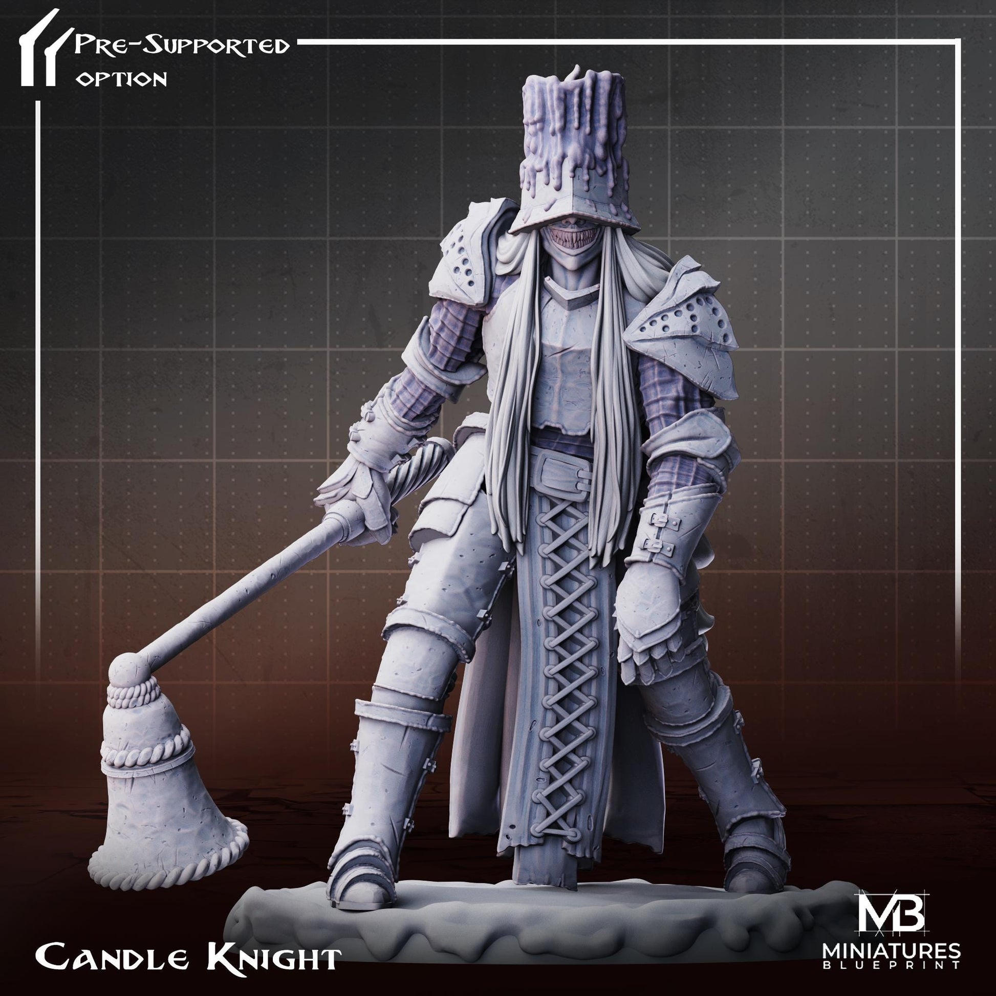 Candle Knight Miniature | Tabletop RPG Miniature | Miniatures Blueprint | Roleplaying 3D Printed Fantasy Mini - 3DPrintDen