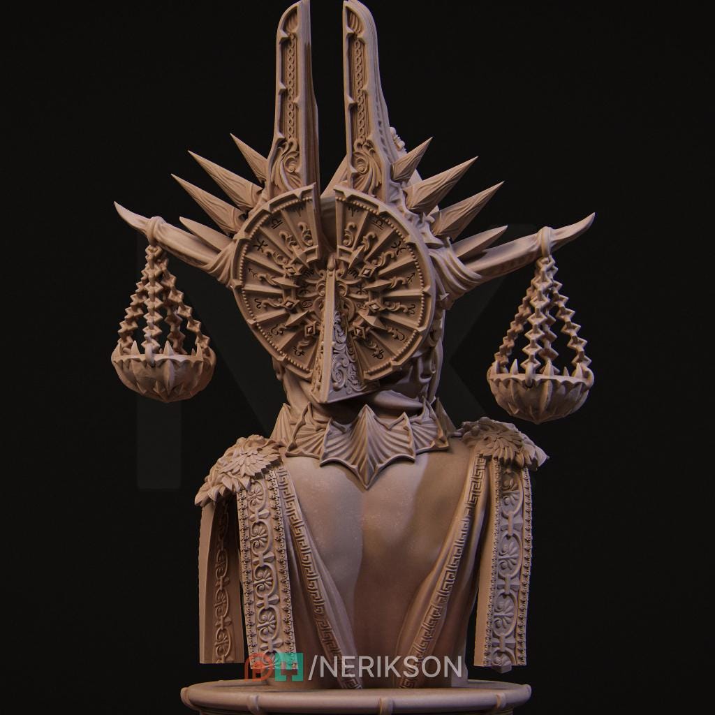 Moirai Bust, Atropos | Tabletop RPG Miniature | Nerikson | Roleplaying 3D Printed Fantasy Mini - 3DPrintDen