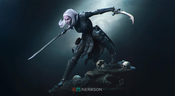 Female Drow Warrior Miniature, Lierin | Tabletop RPG Miniature | Nerikson | Roleplaying 3D Printed Fantasy Mini - 3DPrintDen