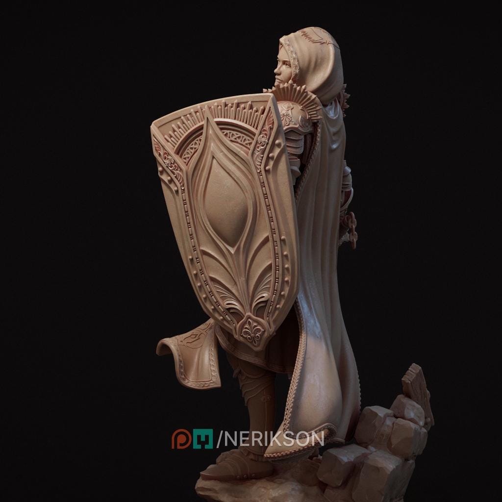 Female Cleric of Light Miniature, Madeleine | Tabletop RPG Miniature | Nerikson | Roleplaying 3D Printed Fantasy Mini - 3DPrintDen