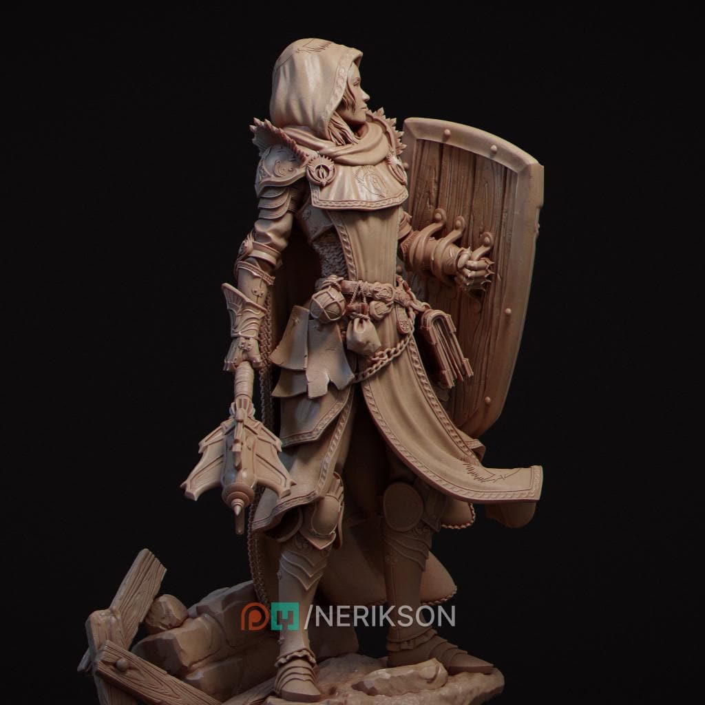 Female Cleric of Light Miniature, Madeleine | Tabletop RPG Miniature | Nerikson | Roleplaying 3D Printed Fantasy Mini - 3DPrintDen