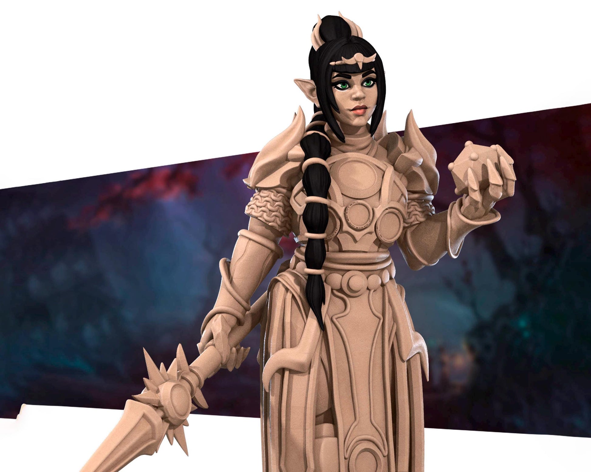 Female Half-Elf Cleric Miniature | Tabletop RPG Miniature | Bite the Bullet | Roleplaying 3D Printed Fantasy Mini - 3DPrintDen