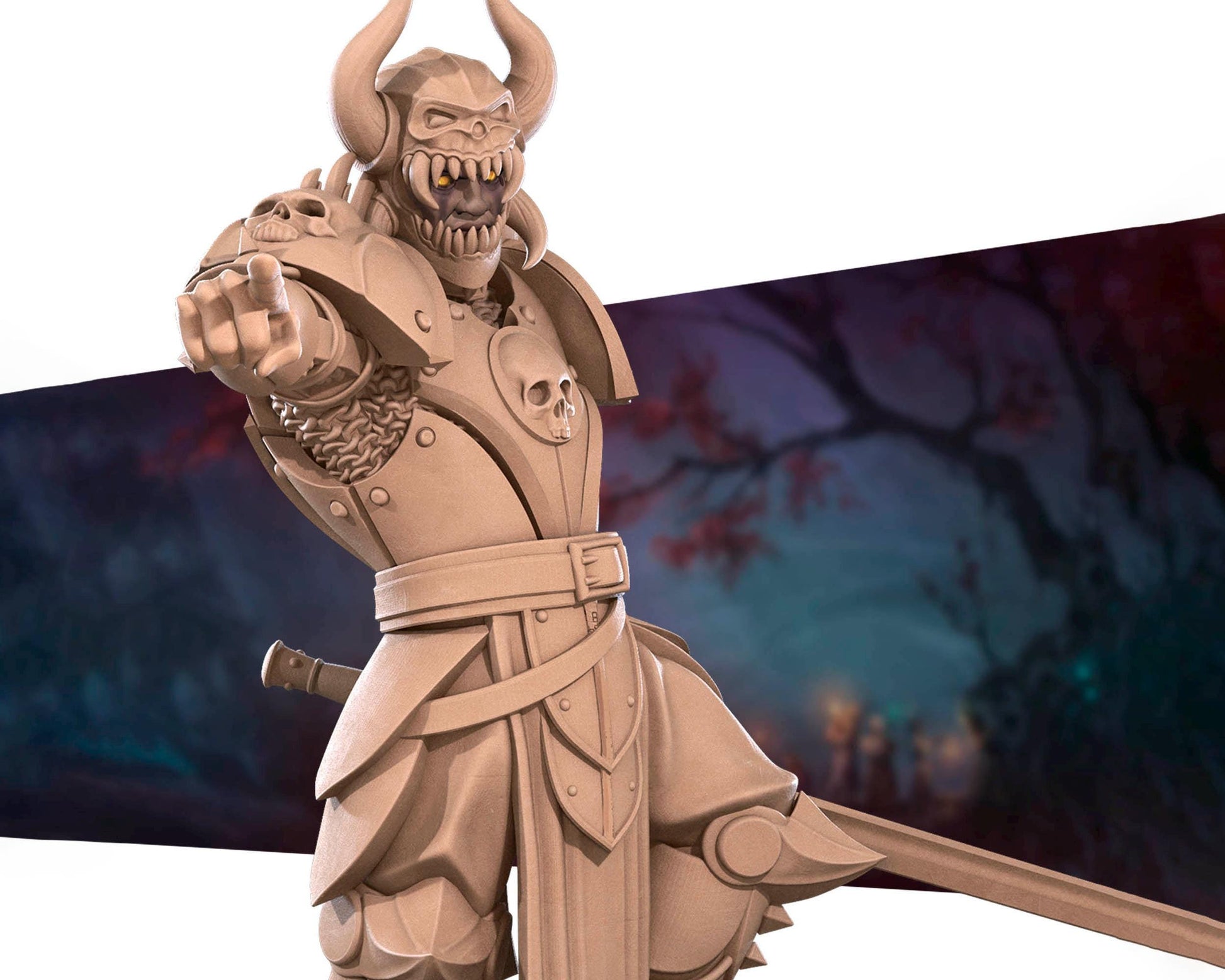 Deathbringer Fighter Miniature | Tabletop RPG Miniature | Bite the Bullet | Roleplaying 3D Printed Fantasy Mini - 3DPrintDen