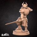 Deathbringer Fighter Miniature | Tabletop RPG Miniature | Bite the Bullet | Roleplaying 3D Printed Fantasy Mini - 3DPrintDen