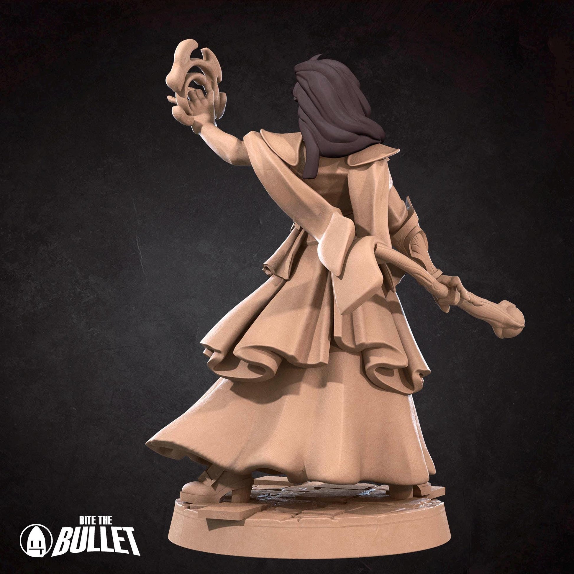Female Mage Invoker Miniature | Tabletop RPG Miniature | Bite the Bullet | Roleplaying 3D Printed Fantasy Mini - 3DPrintDen