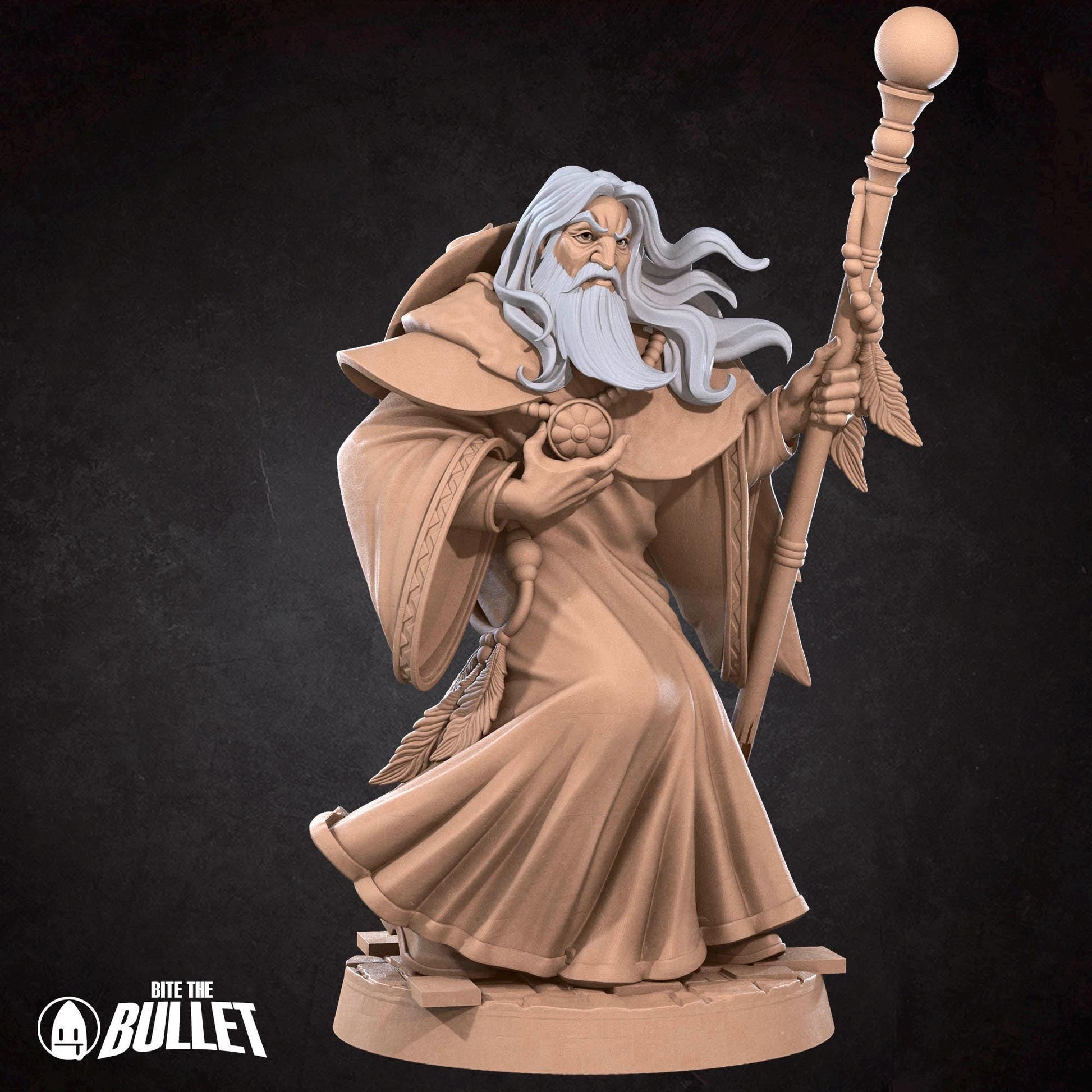 Harper Wizard Miniature | Tabletop RPG Miniature | Bite the Bullet | Roleplaying 3D Printed Fantasy Mini - 3DPrintDen