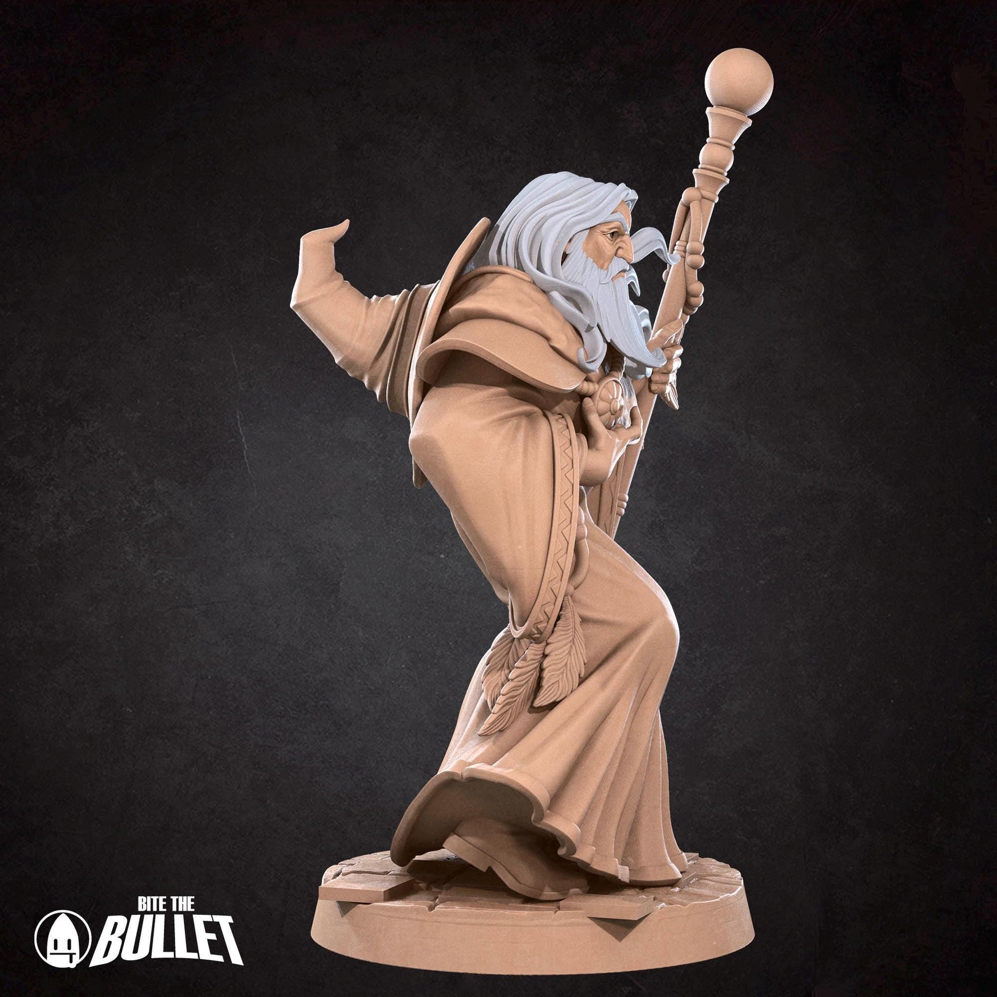 Harper Wizard Miniature | Tabletop RPG Miniature | Bite the Bullet | Roleplaying 3D Printed Fantasy Mini - 3DPrintDen