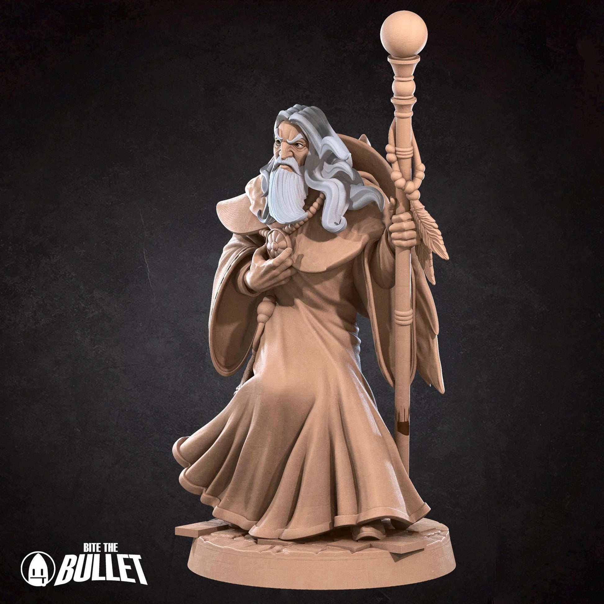 Harper Wizard Miniature | Tabletop RPG Miniature | Bite the Bullet | Roleplaying 3D Printed Fantasy Mini - 3DPrintDen