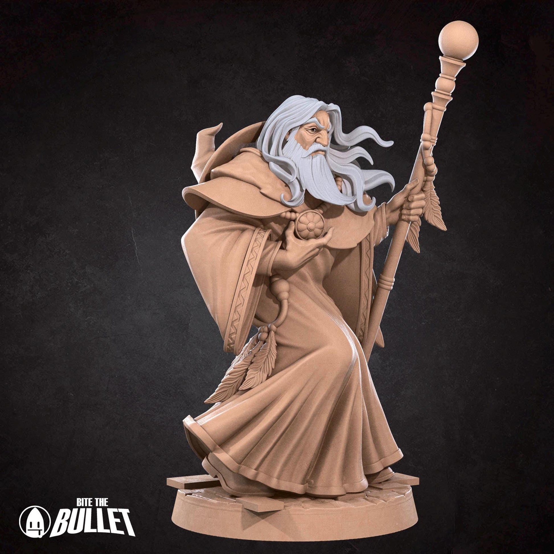 Harper Wizard Miniature | Tabletop RPG Miniature | Bite the Bullet | Roleplaying 3D Printed Fantasy Mini - 3DPrintDen