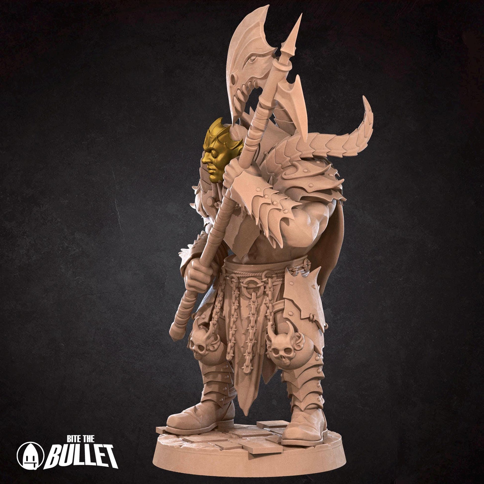 Masked Warrior Miniature | Tabletop RPG Miniature | Bite the Bullet | Roleplaying 3D Printed Fantasy Mini - 3DPrintDen