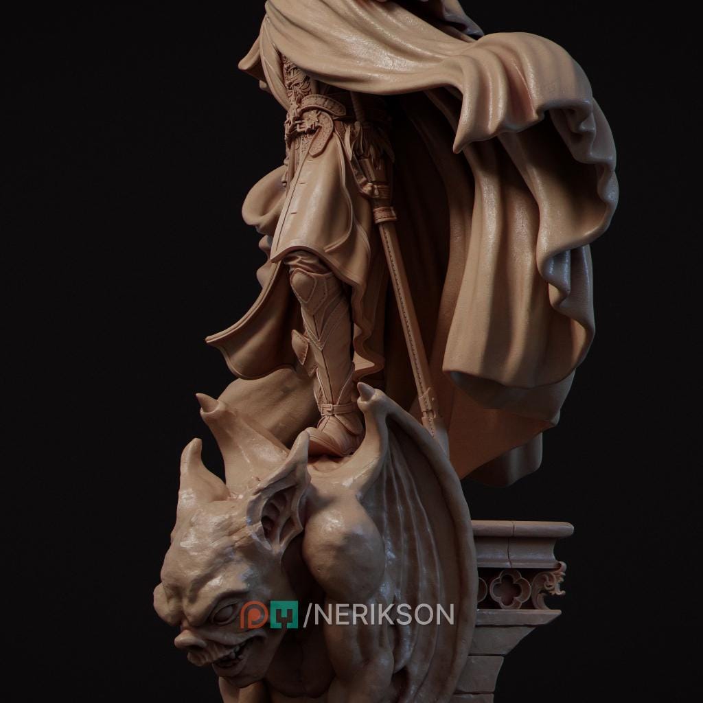 Vampire Lord Miniature, Morvain | Tabletop RPG Miniature | Nerikson | Roleplaying 3D Printed Fantasy Mini - 3DPrintDen