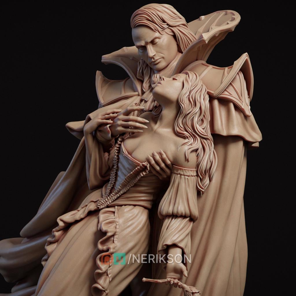 Death's Kiss Surrender Diorama Miniature | Tabletop RPG Miniature | Nerikson | Roleplaying 3D Printed Fantasy Mini - 3DPrintDen