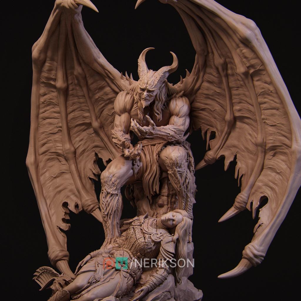 What Have I Become Diorama Miniature, Halric & Revna | Tabletop RPG Miniature | Nerikson | Roleplaying 3D Printed Fantasy Mini - 3DPrintDen