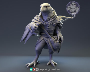 Eagle Rogue Miniature | Tabletop RPG Miniature | Pepunki Creatures | Roleplaying 3D Printed Fantasy Mini - 3DPrintDen