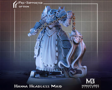 Headless Maid Miniature, Hanna | Tabletop RPG Miniature | Miniatures Blueprint | Roleplaying 3D Printed Fantasy Mini - 3DPrintDen