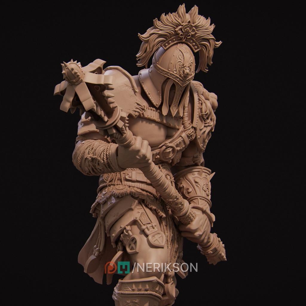 Gladiator SkullCrusher Miniature | Tabletop RPG Miniature | Nerikson | Roleplaying 3D Printed Fantasy Mini - 3DPrintDen